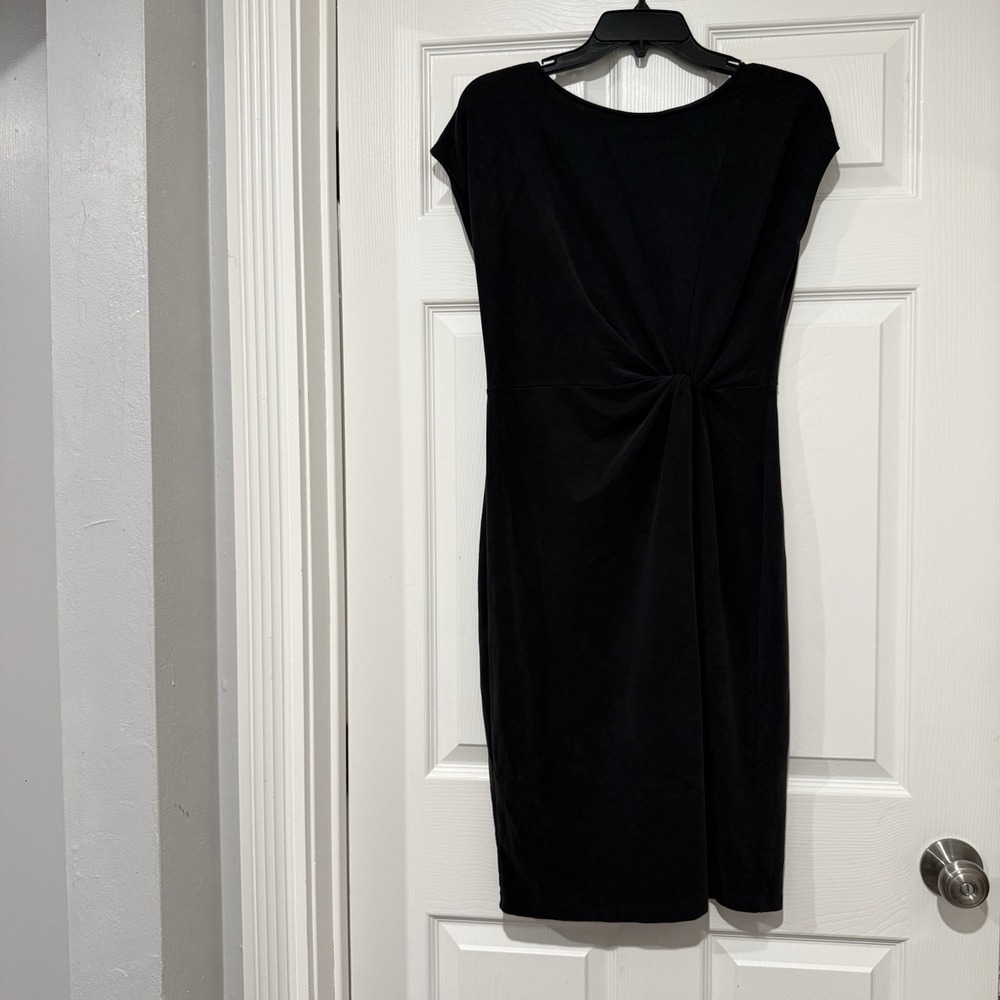 Nordstrom Rack Womens Black Twist Front Sheath Dress Cap Sleeve Size S